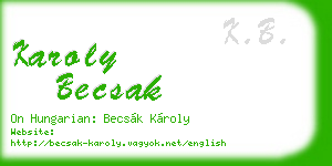 karoly becsak business card