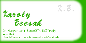 karoly becsak business card